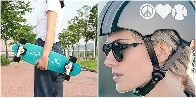 Helmet skateboard sticker